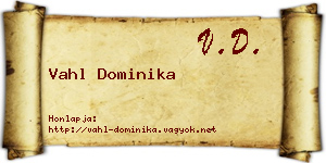 Vahl Dominika névjegykártya